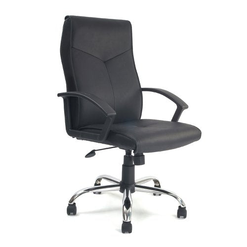 Weston HB Leather Faced Exec Chair BK