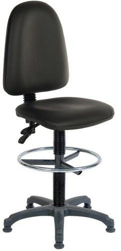 Ergo Twin PU Chair Fixed Footring BK