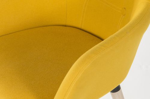 4 Legged RecepChair Fabric Yellow PK2