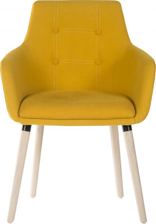4 Legged RecepChair Fabric Yellow PK2