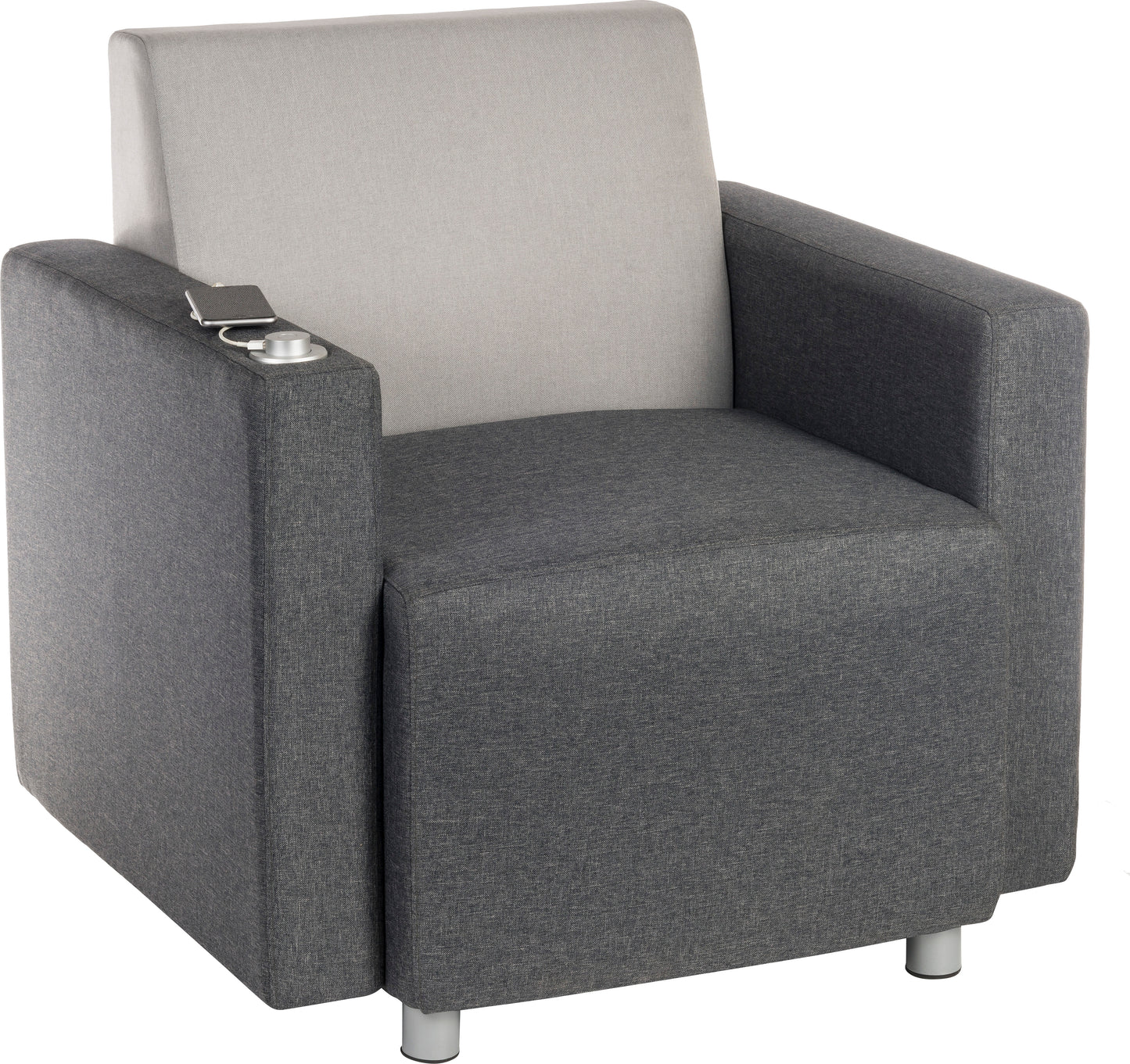 CUBE MODULAR RECEPTION CHAIR USB ARM RIGHT