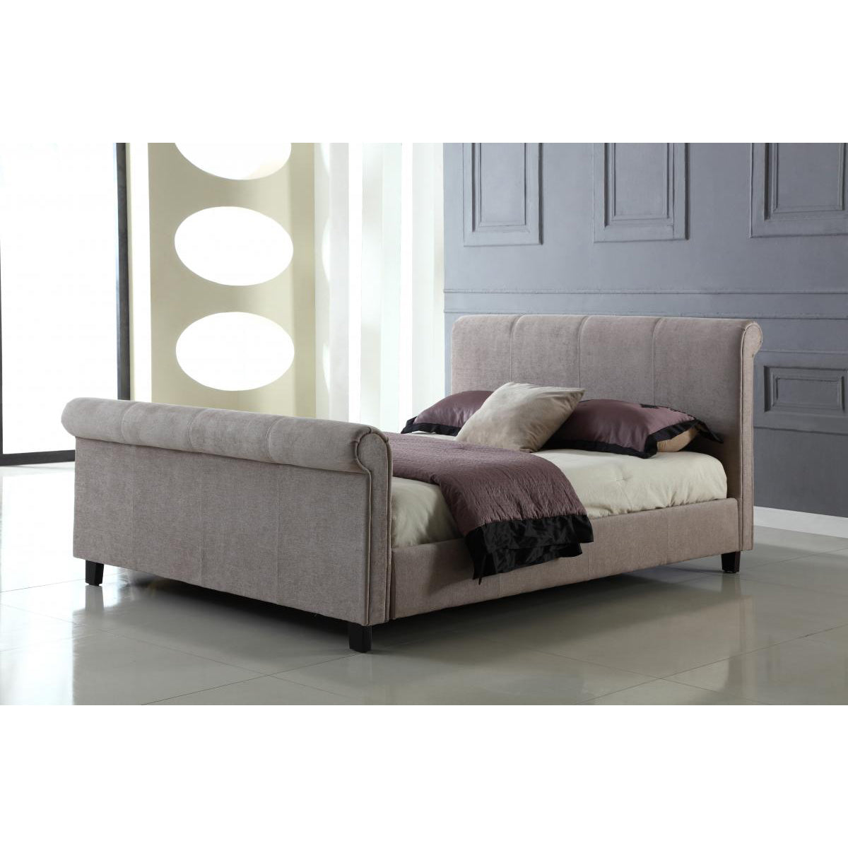 Jalisa Chenille (Brynford) King Size Bed Mink
