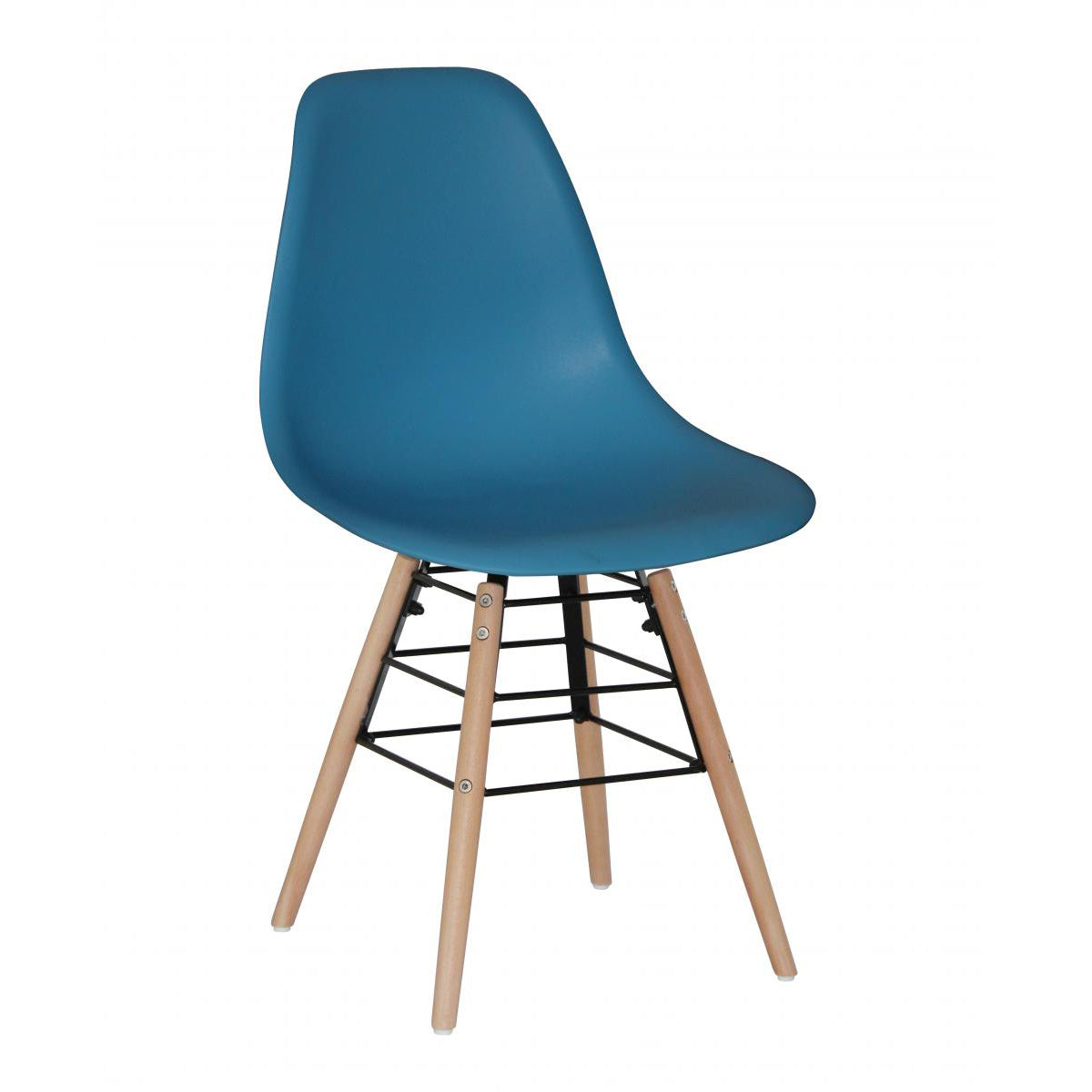 Lilly Plastic (PP) Chairs with Solid Beech Legs Blue Dark (4s)