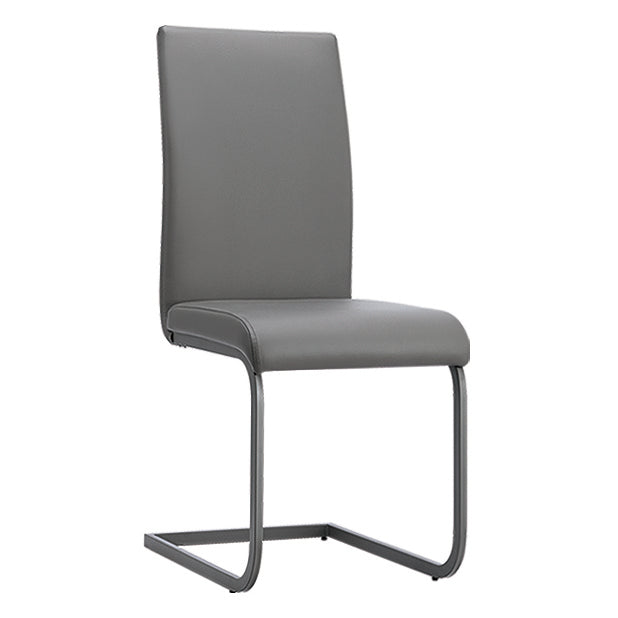 Medford PU Grey Dining Chair with Grey Metal legs (4s)