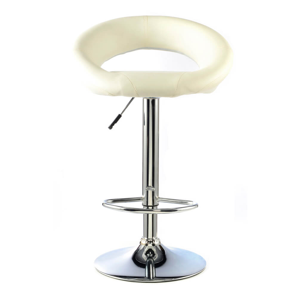 Murry Bar Stool PU Chrome & White (2s)