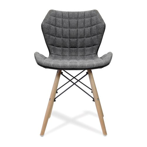 Amelia Grey Fabric Chair Beech Leg