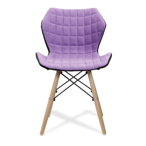 Amelia Purple Fabric Chair Beech Leg