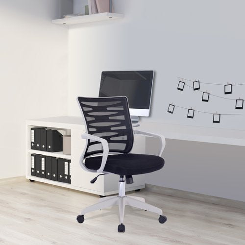 Spyro MB Ops Chair BK Mesh WH Frame