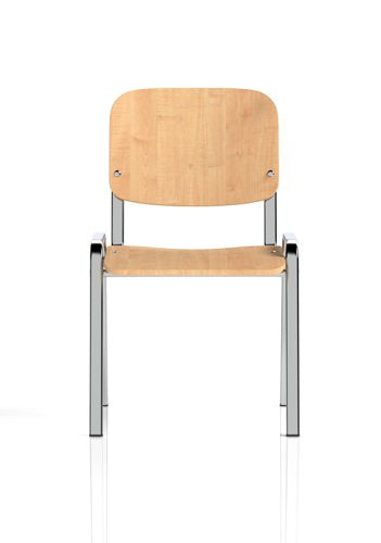 ISO Stack Chair Beech Chrome Frame