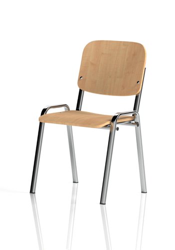 ISO Stack Chair Beech Chrome Frame