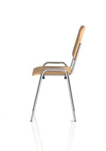 ISO Stack Chair Beech Chrome Frame