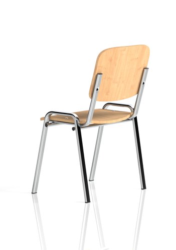 ISO Stack Chair Beech Chrome Frame