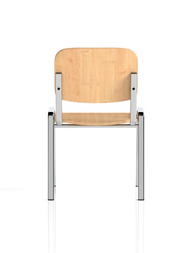 ISO Stack Chair Beech Chrome Frame