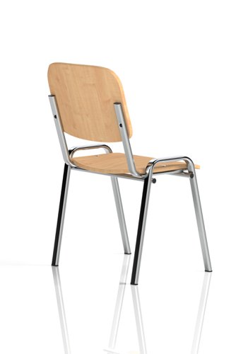 ISO Stack Chair Beech Chrome Frame