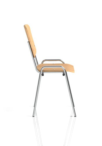 ISO Stack Chair Beech Chrome Frame