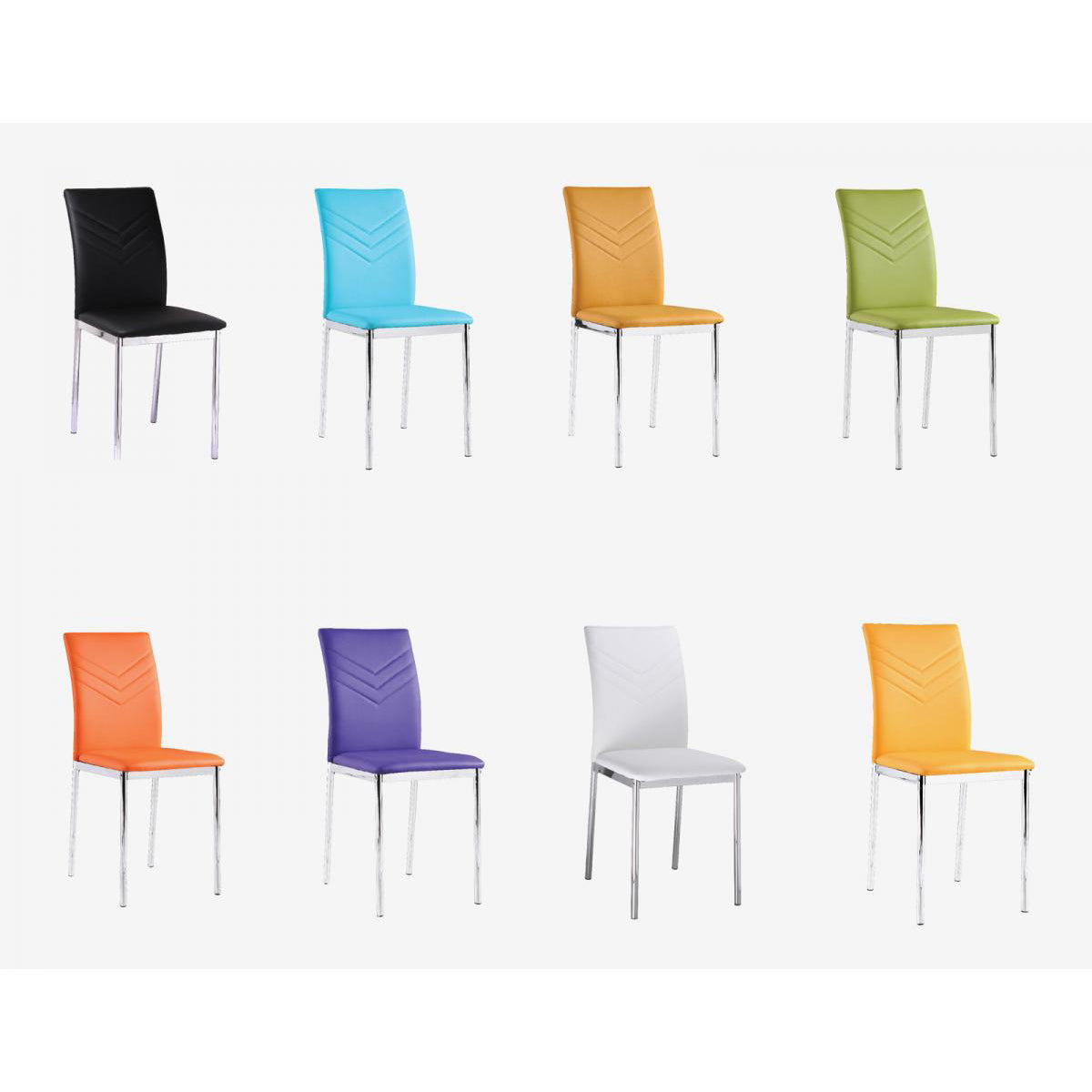 Carina PU Chairs Chrome & Blue (4s)