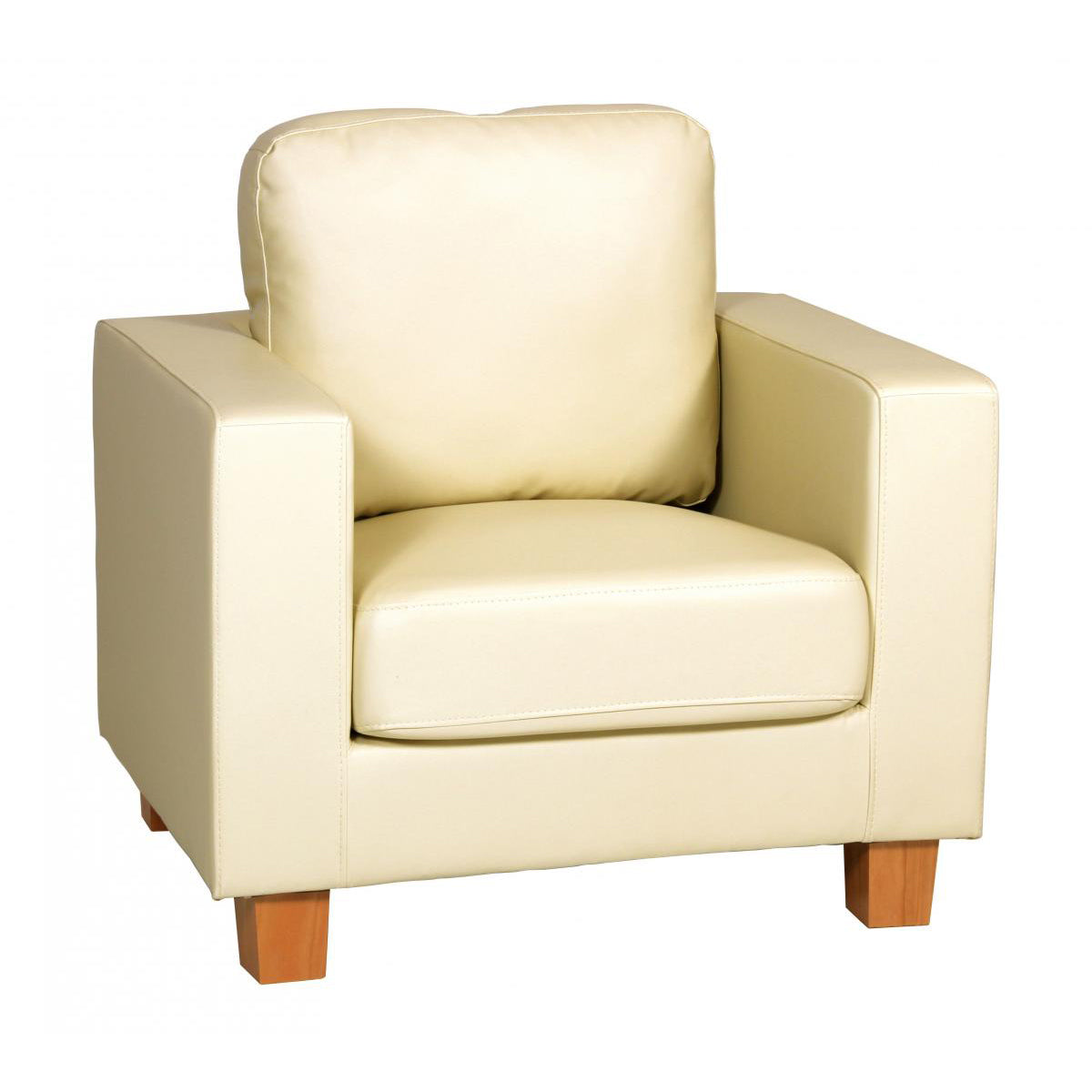 Chesterfield 1 Seater Sofa PU Cream