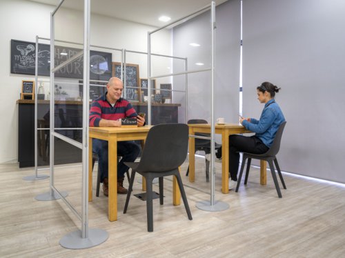 Mobile Stand Glass Panel 120x150cm