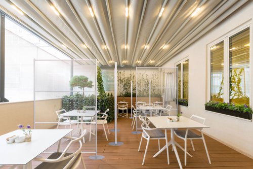 Mobile Stand Glass Panel 120x150cm