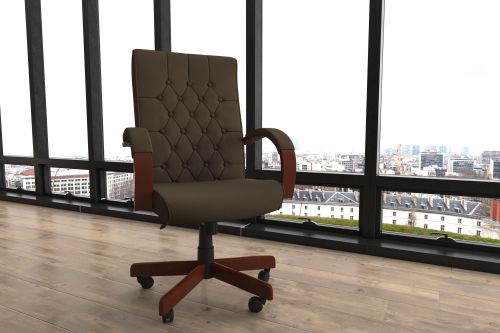 Chesterfield Exec Brown Leather