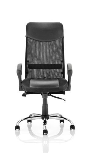 Vegas Exec Chair Lth Seat Mesh BK