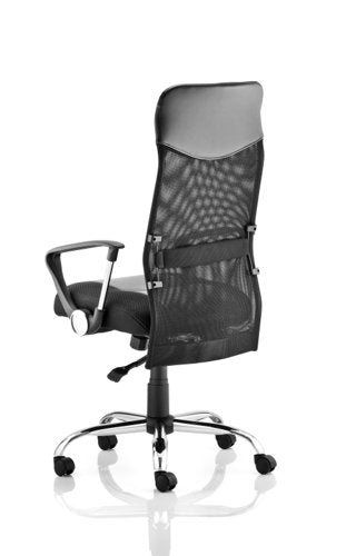Vegas Exec Chair Lth Seat Mesh BK