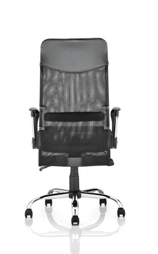 Vegas Exec Chair Lth Seat Mesh BK