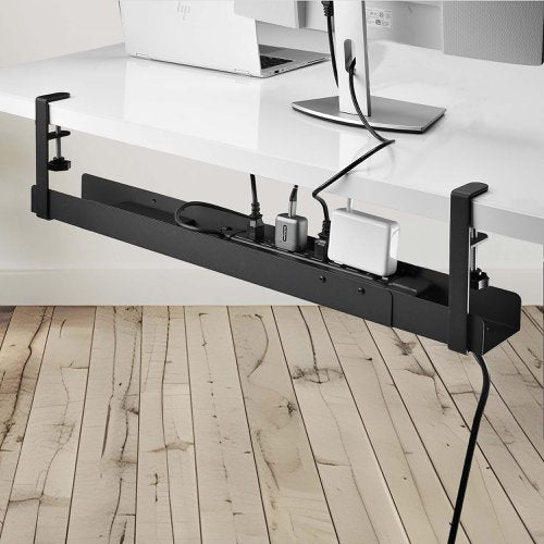 Under Desk Black Cable Management Tray