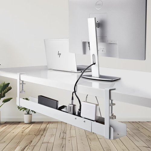 Under Desk White Cable Management Tray