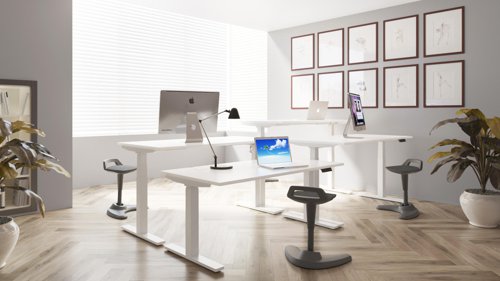 Air 160x80 Adj Desk Oak WH Leg