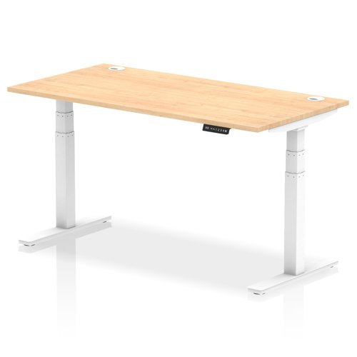 Air 160x80 Adj Desk Cbl Maple WH Leg