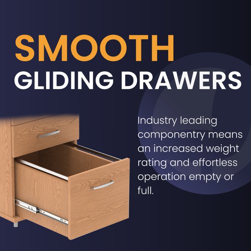 Impulse 2drw Mobile Pedestal Beech