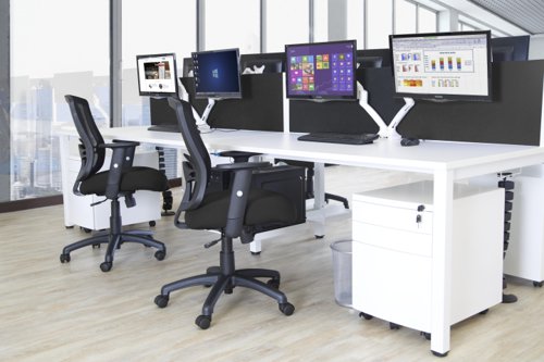 Steel Mobile Pedestal White