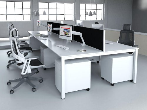 Steel Mobile Pedestal White
