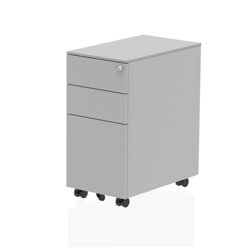 Steel Slim Mobile Pedestal Silver