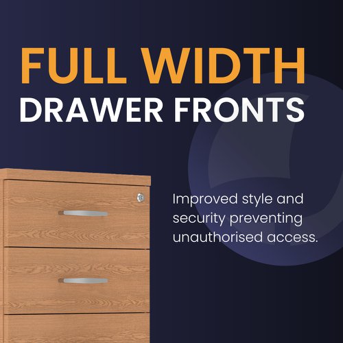 Impulse 3drw Narrow Pedestal WH