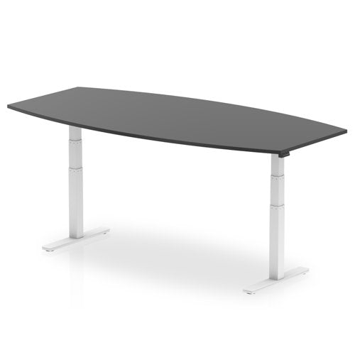 HighGloss 2400 Writabe Tble BK WH Leg