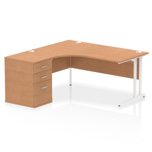 LH Desk & D600 Ped Cant Leg OAKWH
