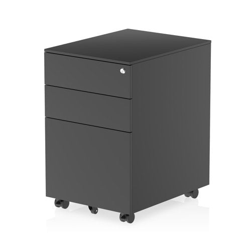 Steel Mobile Pedestal Black