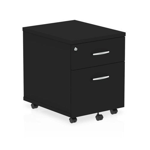 Steel Mobile Pedestal Black