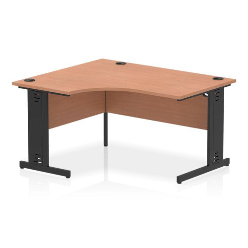 Impulse 1400mm LH Desk Cbl Man BE BK