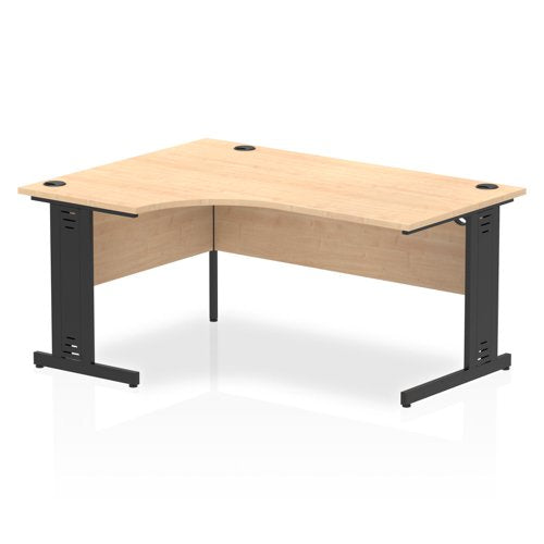 Impulse 1600mm LH Desk Cbl Man MP BK