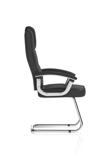 Moore Delux Cant Chair Lth BK wArms