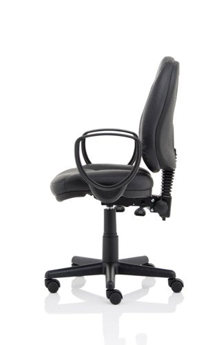Jackson Black Leather Chair wLoop