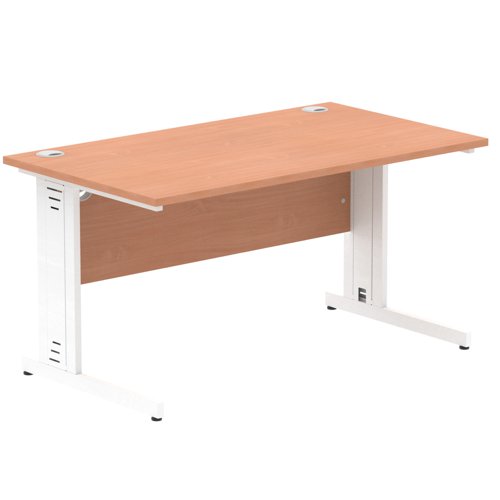 Impulse 1400x800 Beech WH Cable Leg
