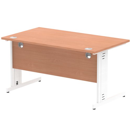 Impulse 1400x800 Beech WH Cable Leg