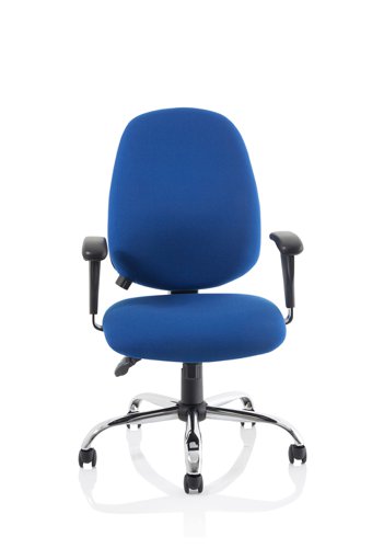 Lisbon Chair Blue Fabric wArms