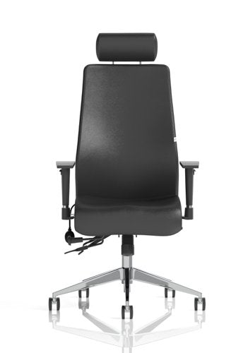 Onyx Leather wHeadrest wArms BK