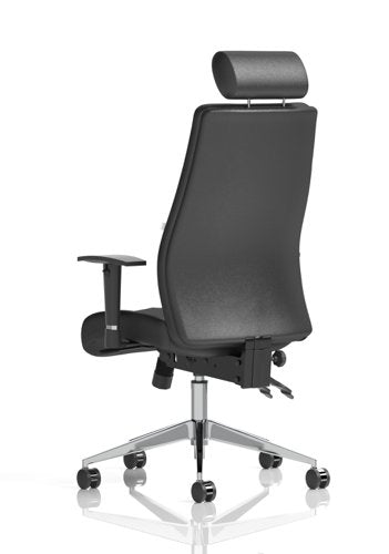 Onyx Leather wHeadrest wArms BK