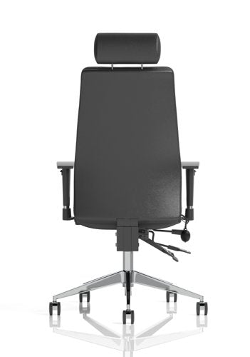 Onyx Leather wHeadrest wArms BK